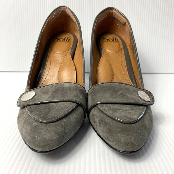 Women's Sofft Carleigh Pump Suede Leather Upper Gray Cushion Comfort Heels 9.5 M - Picture 3 of 9